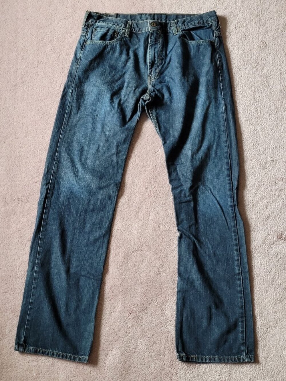 Levi's 569 Loose Straight Fit Jeans Mens 37x35 Dark Wash Blue Denim